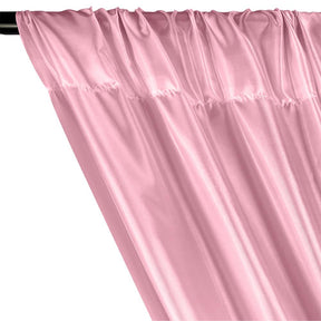 Poly China Silk Lining Rod Pocket Curtains - Light Pink