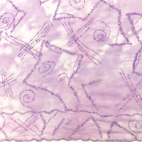Lilac Abstract Beaded Embroidery on Georgette