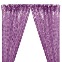 Hologram 8mm Square Sequins Rod Pocket Curtains - Lilac
