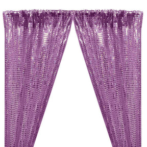 Hologram 8mm Square Sequins Rod Pocket Curtains - Lilac