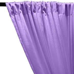 Stretch Charmeuse Satin Rod Pocket Curtains - Lilac