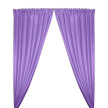 Stretch Charmeuse Satin Rod Pocket Curtains - Lilac