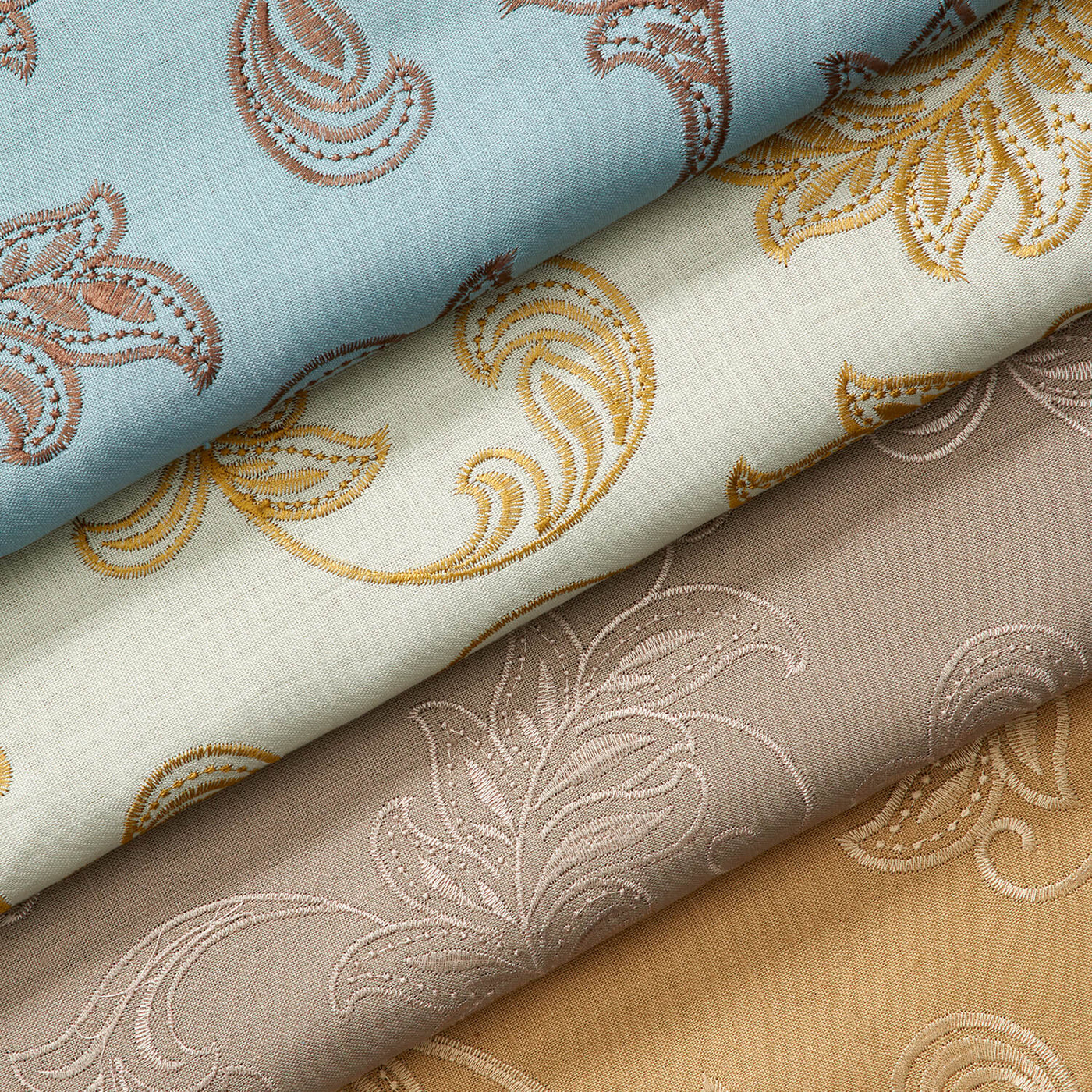 Rowan Embroidered Linen Fabric Group