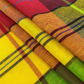 Madras Plaid Fabric (Style 322) 100% Cotton 44/45 Wide $4.99/Yard