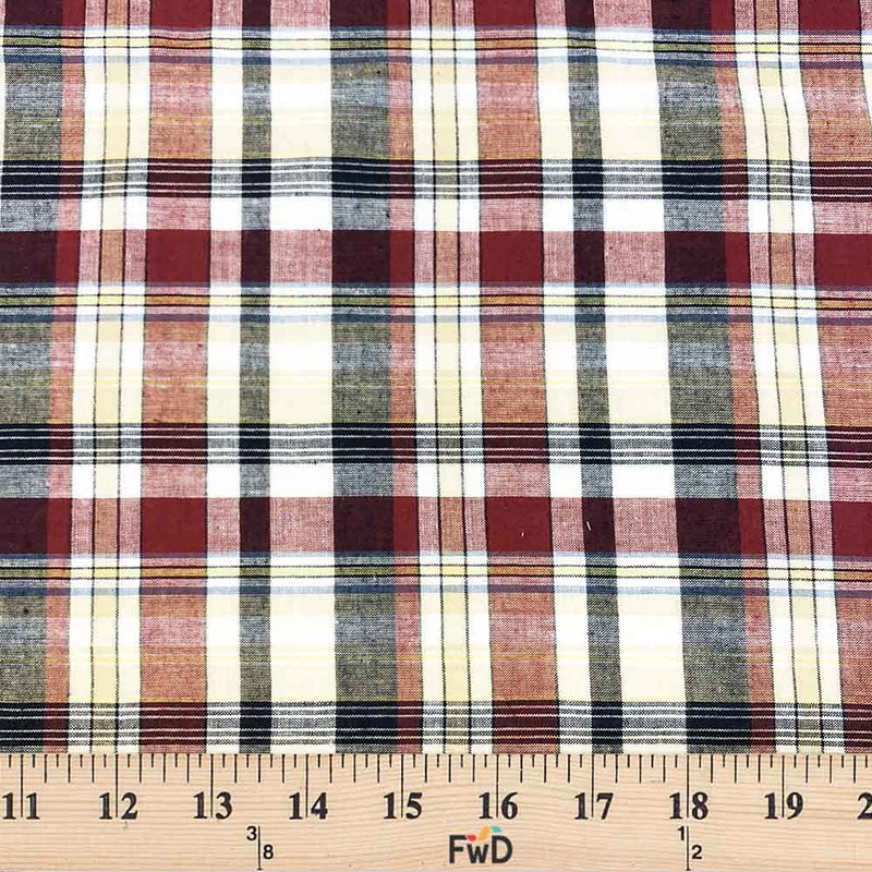 Madras Plaid Fabric (Style 15600) 100% Cotton 44/45