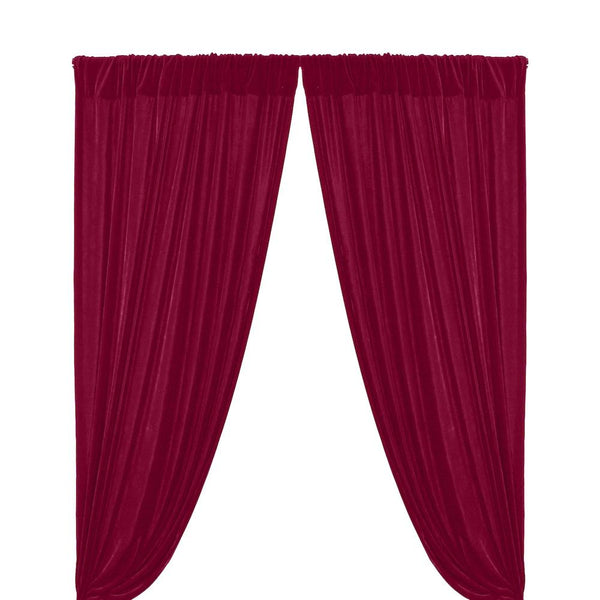 Micro Velvet Rod Pocket Curtains - Magenta