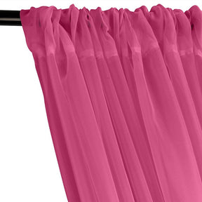 Sheer Voile Rod Pocket Curtains - Magenta