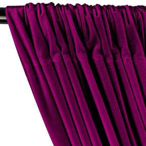 Stretch Velvet Rod Pocket Curtains - Magenta