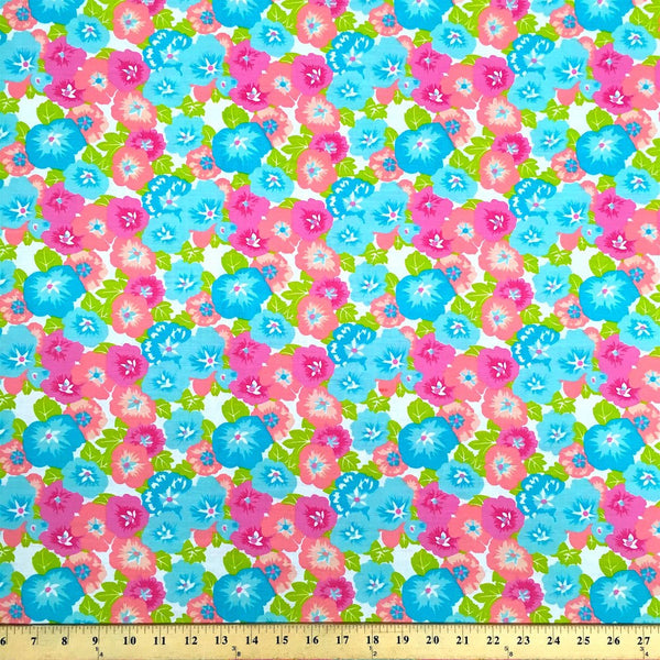 Maria White Print Broadcloth Fabric