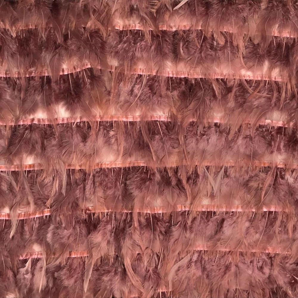 Chicken Feather Trim Layers Fabric SV576007 Mauve 1