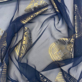 Metallic Foil Pharaoh Chiffon