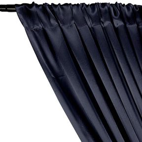 Crepe Back Satin Rod Pocket Curtains - Midnight Blue