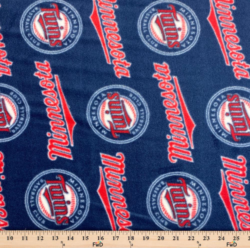 Minnesota Twins Fleece Fabric 60" Wide MLB By The Yard