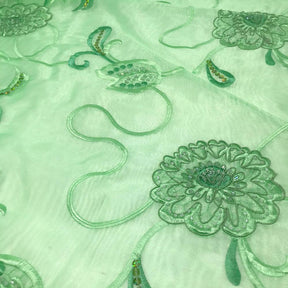 Mint Dahlia Organza Beaded Embroidered Lace