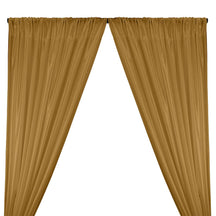 Poly China Silk Lining Rod Pocket Curtains - Mist Gold