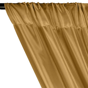 Poly China Silk Lining Rod Pocket Curtains - Mist Gold