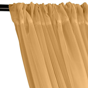 Sheer Voile Rod Pocket Curtains - Mist Gold