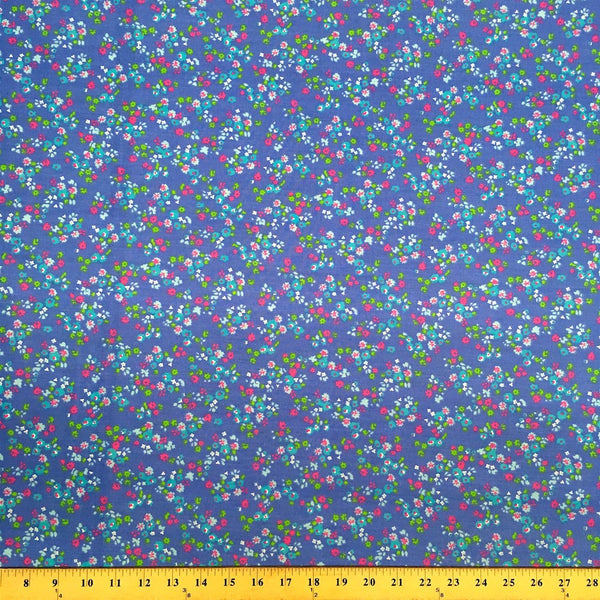 Nancy Blue Print Broadcloth Fabric