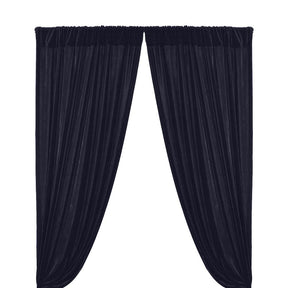 Micro Velvet Rod Pocket Curtains - Navy Blue