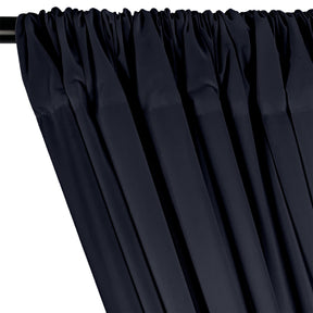 Cotton Polyester Broadcloth Rod Pocket Curtains - Navy Blue