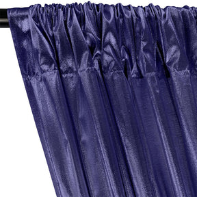 Tissue Lame Rod Pocket Curtains - Navy