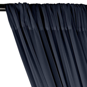 Polyester Chiffon Rod Pocket Curtains - Navy Blue