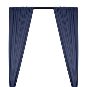 Cotton Flannel Rod Pocket Curtains - Navy Blue