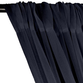 Crushed Sheer Voile Rod Pocket Curtains - Navy Blue