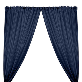 Extra Wide Nylon Taffeta Rod Pocket Curtains - Navy Blue