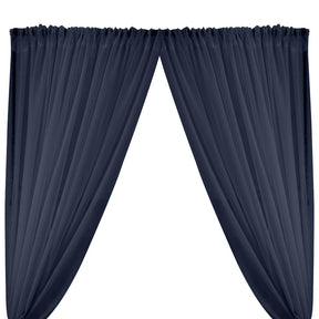 Gasa Sheer Voile Rod Pocket Curtains - Navy Blue