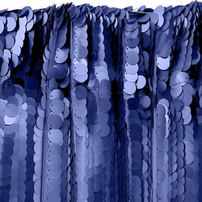 Paillette Circle Sequins Rod Pocket Curtains - Navy