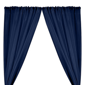 Polyester Dupioni Rod Pocket Curtains - Navy Blue 164