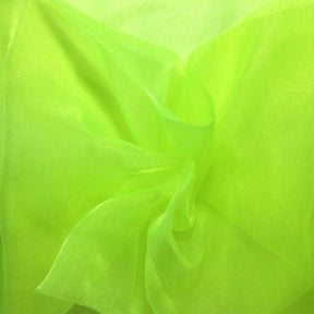 Crystal Organza Rod Pocket Curtains - Neon Green