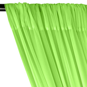 Polyester Chiffon Rod Pocket Curtains - Neon Green