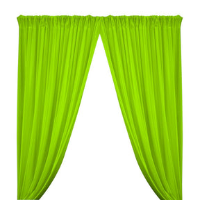 Shiny Milliskin Rod Pocket Curtains - Neon Green