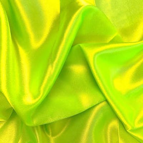Crepe Back Satin Rod Pocket Curtains - Neon Lime Green