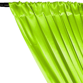 Crepe Back Satin Rod Pocket Curtains - Neon Lime Green