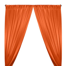 Crepe Back Satin Rod Pocket Curtains - Neon Orange