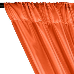 Poly China Silk Lining Rod Pocket Curtains - Neon Orange