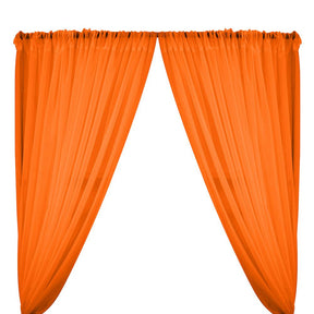 Sheer Voile Rod Pocket Curtains - Neon Orange