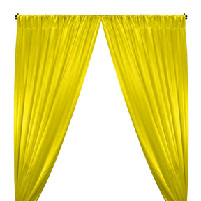 Crepe Back Satin Rod Pocket Curtains - Neon Yellow