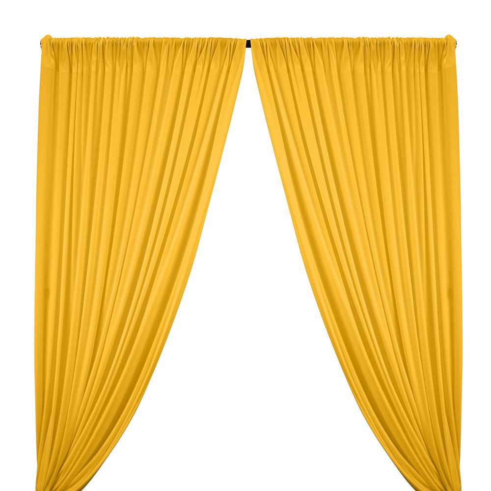 Neon Yellow Interlock Knit Fabric Curtains with Pockets for Pipe Drape