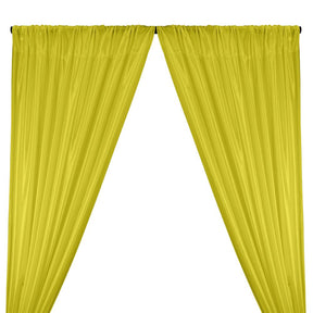 Poly China Silk Lining Rod Pocket Curtains - Neon Yellow