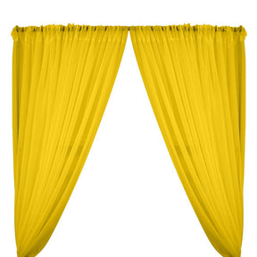 Sheer Voile Rod Pocket Curtains - Neon Yellow
