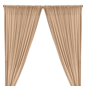 All-Over Micro Sequins Starlight On Stretch Mesh Rod Pocket Curtains - Nude