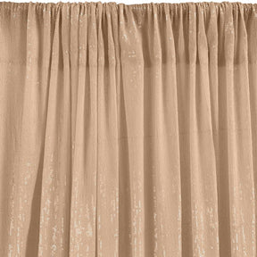 All-Over Micro Sequins Starlight On Stretch Mesh Rod Pocket Curtains - Nude
