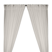 Crushed Sheer Voile Rod Pocket Curtains - Off White