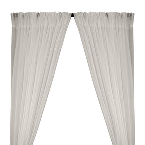 Crushed Sheer Voile Rod Pocket Curtains - Off White