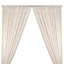 Poly China Silk Lining Rod Pocket Curtains - Off White