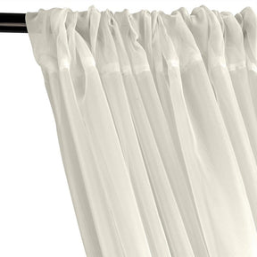 Sheer Voile Rod Pocket Curtains - Off White